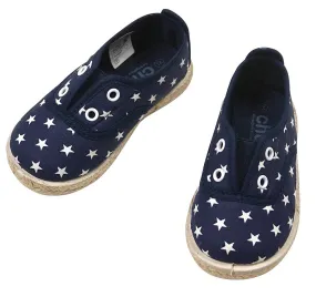 Chus Shoes - Girls / Boys Canvas Teddy Stars Shoe - Marino Blue
