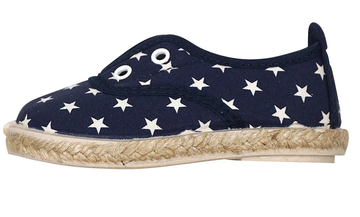 Chus Shoes - Girls / Boys Canvas Teddy Stars Shoe - Marino Blue