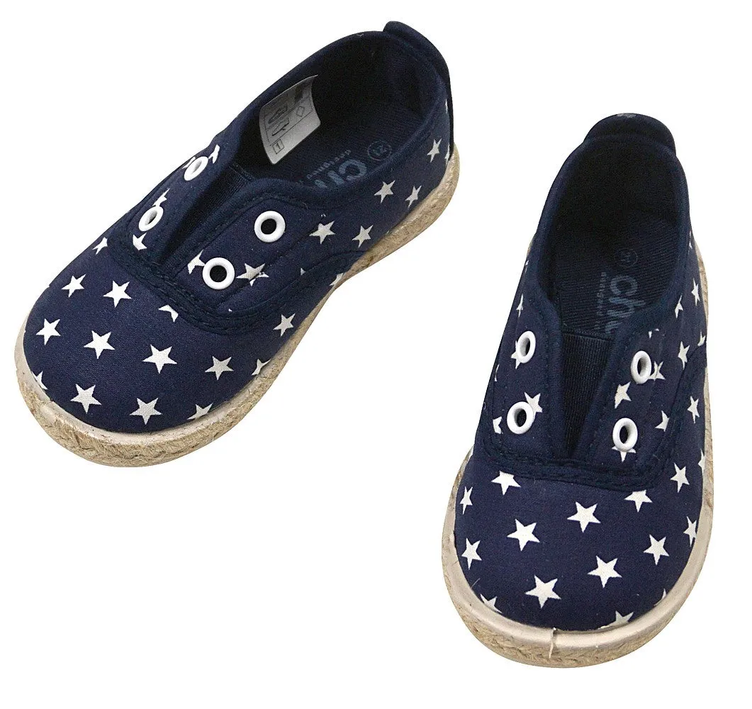 Chus Shoes - Girls / Boys Canvas Teddy Stars Shoe - Marino Blue