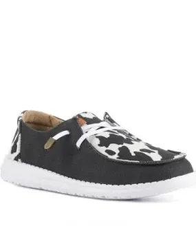 HEY DUDE WENDY ANIMAL BLACK/COW