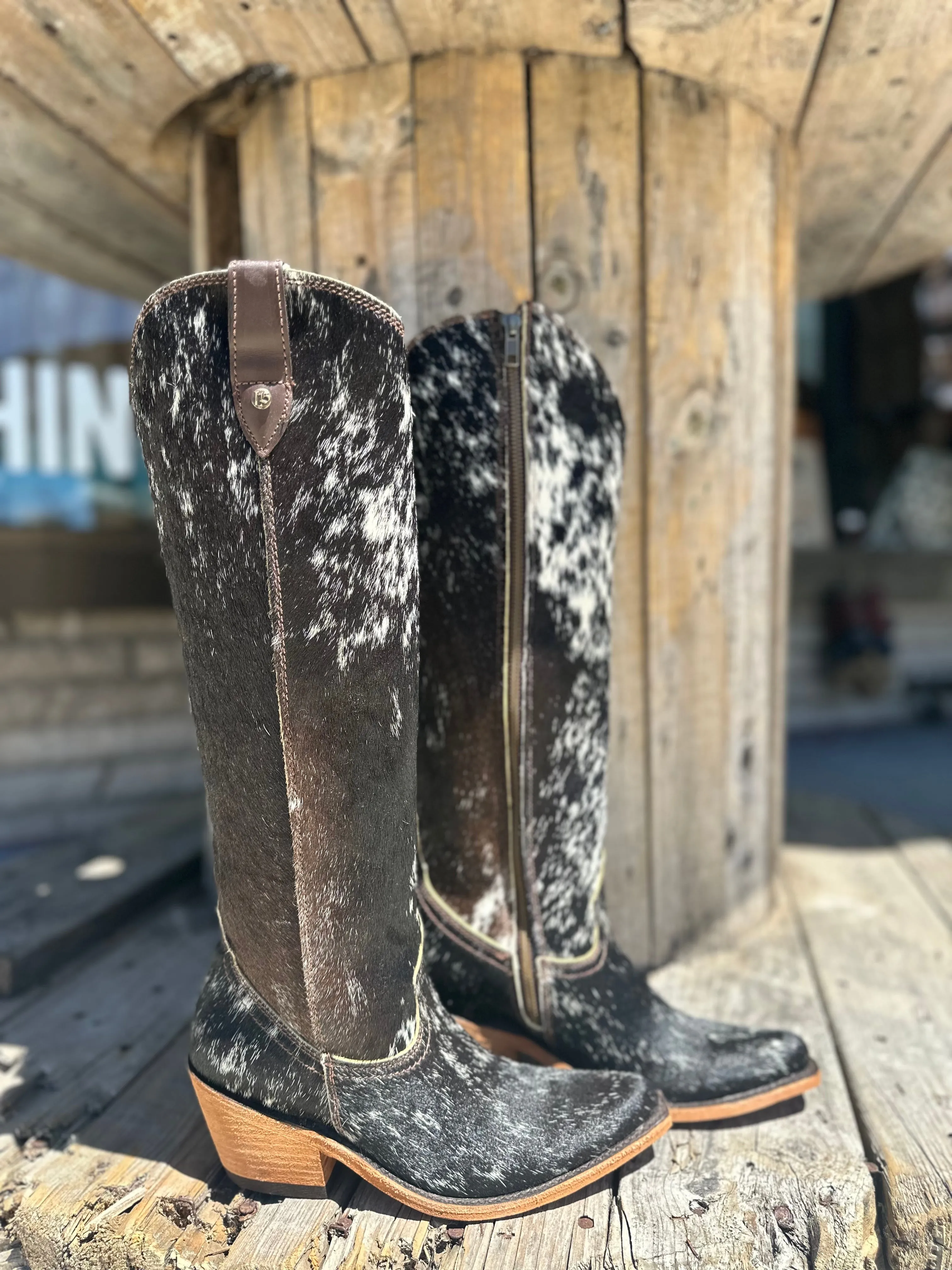 Liberty Black Ladies Pelo Granizo Blaco Cafe Round Toe Boots
