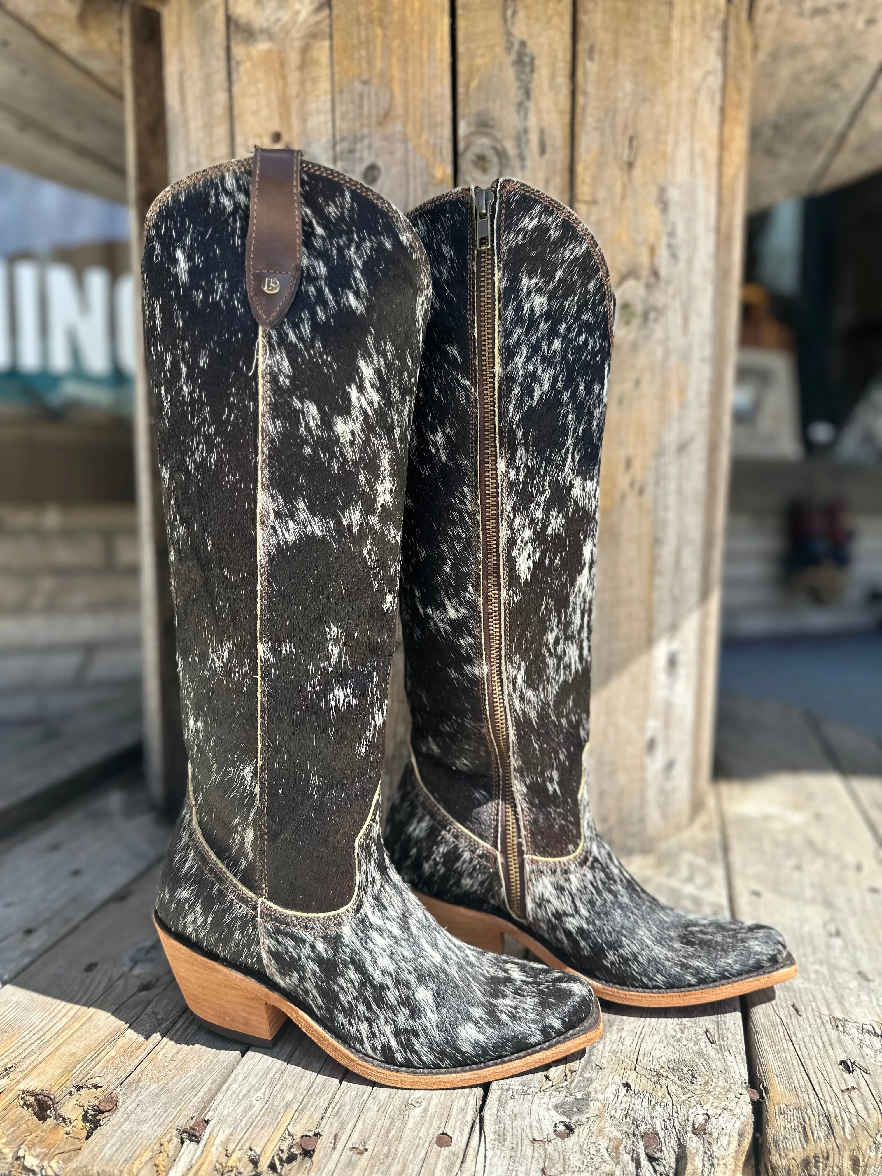 Liberty Black Ladies Pelo Granizo Blaco Cafe Round Toe Boots
