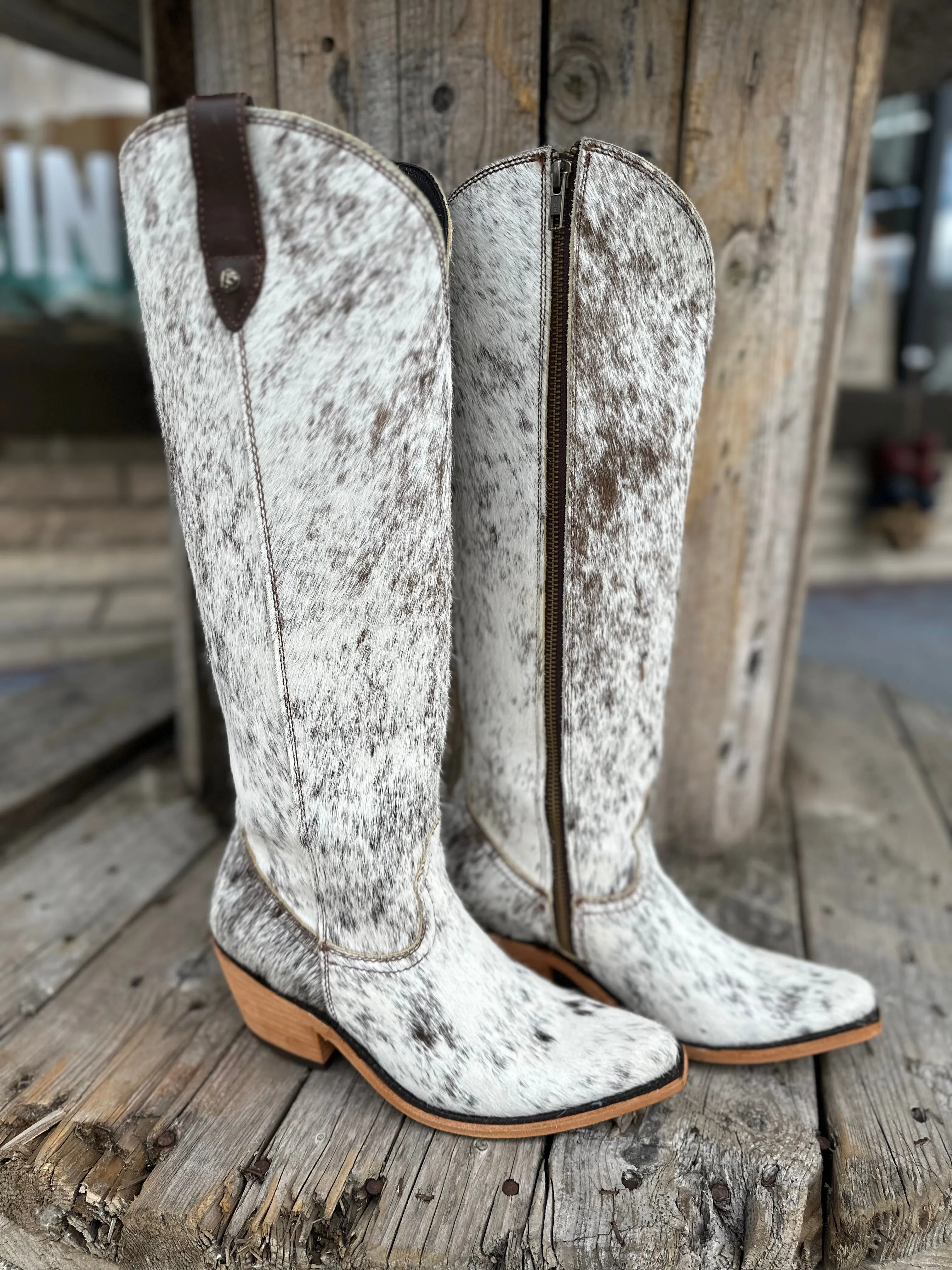 Liberty Black Ladies Pelo Granizo Blaco Cafe Round Toe Boots