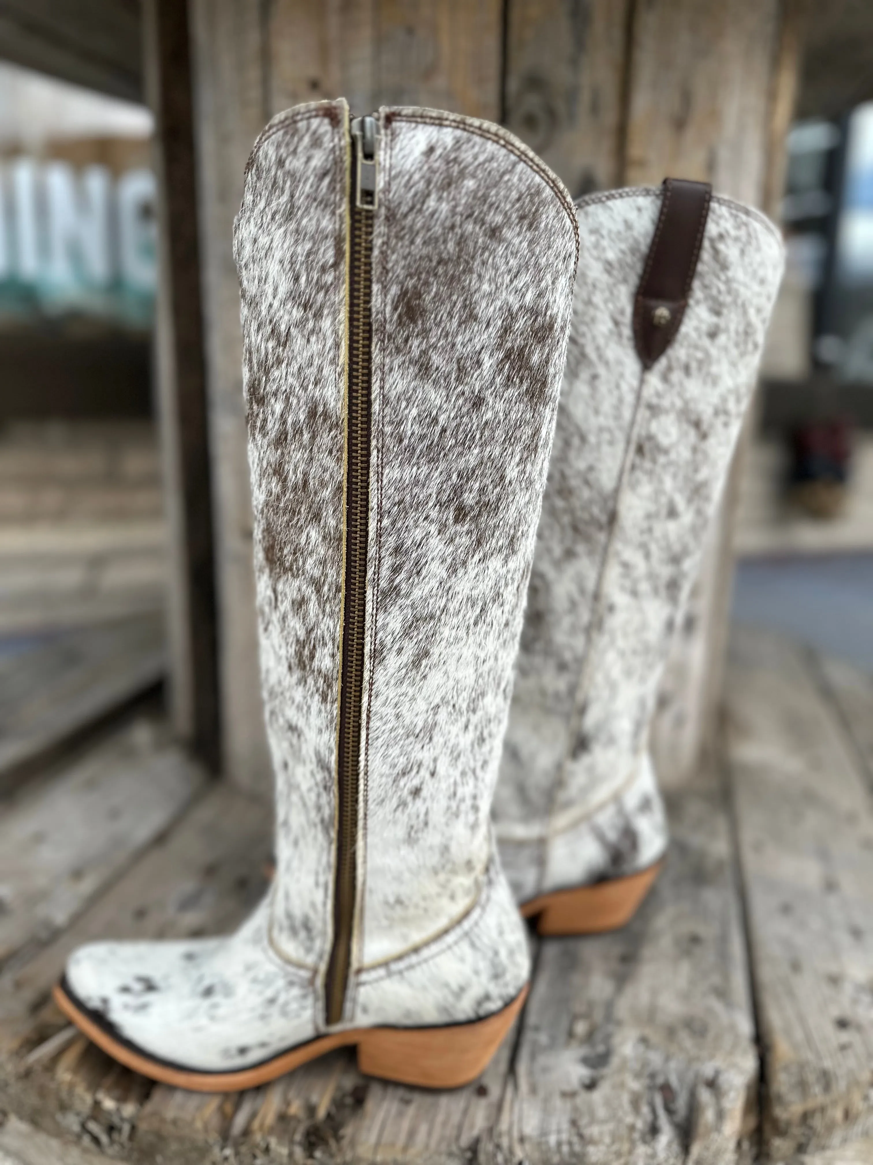 Liberty Black Ladies Pelo Granizo Blaco Cafe Round Toe Boots