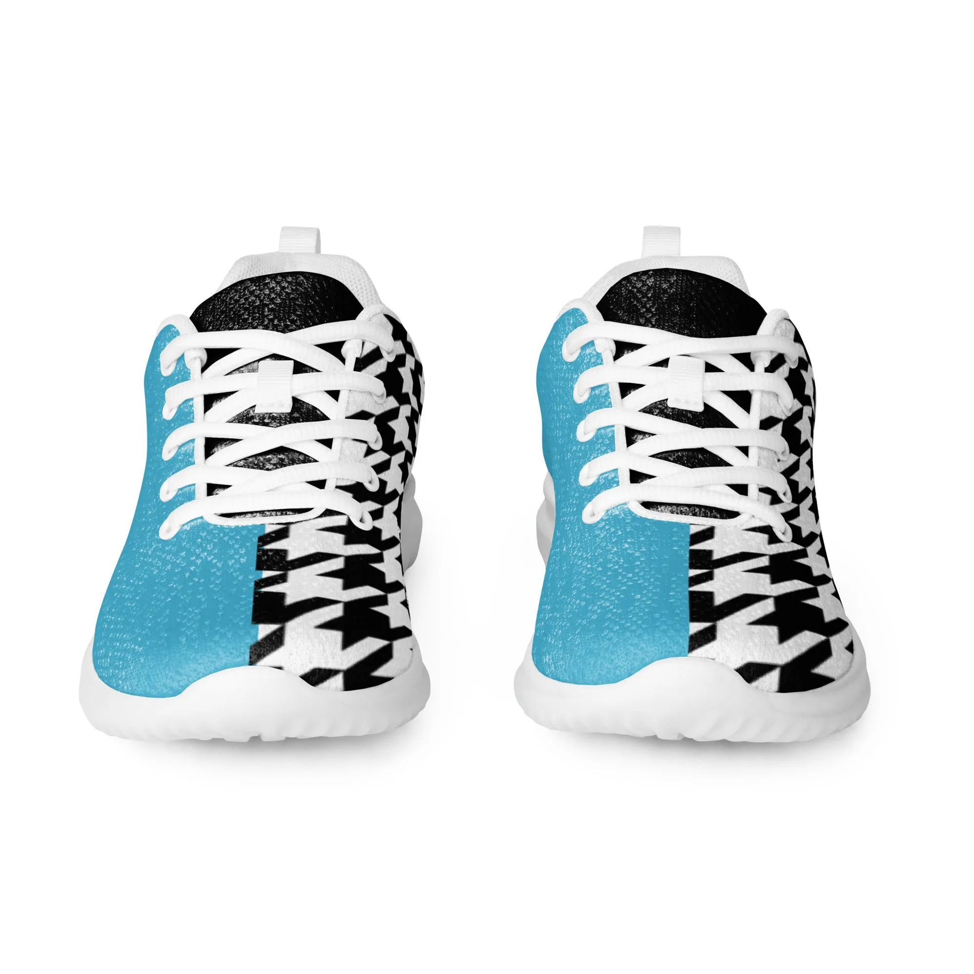 Men’s athletic shoes Teal and Houndstooth