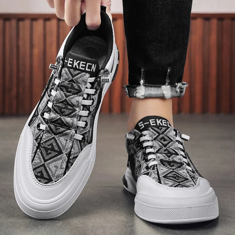 Men's Leather Shoes Casual Comfort Cricket Shoes Fashion Sneakers For Men Lightweight Driving Shoes