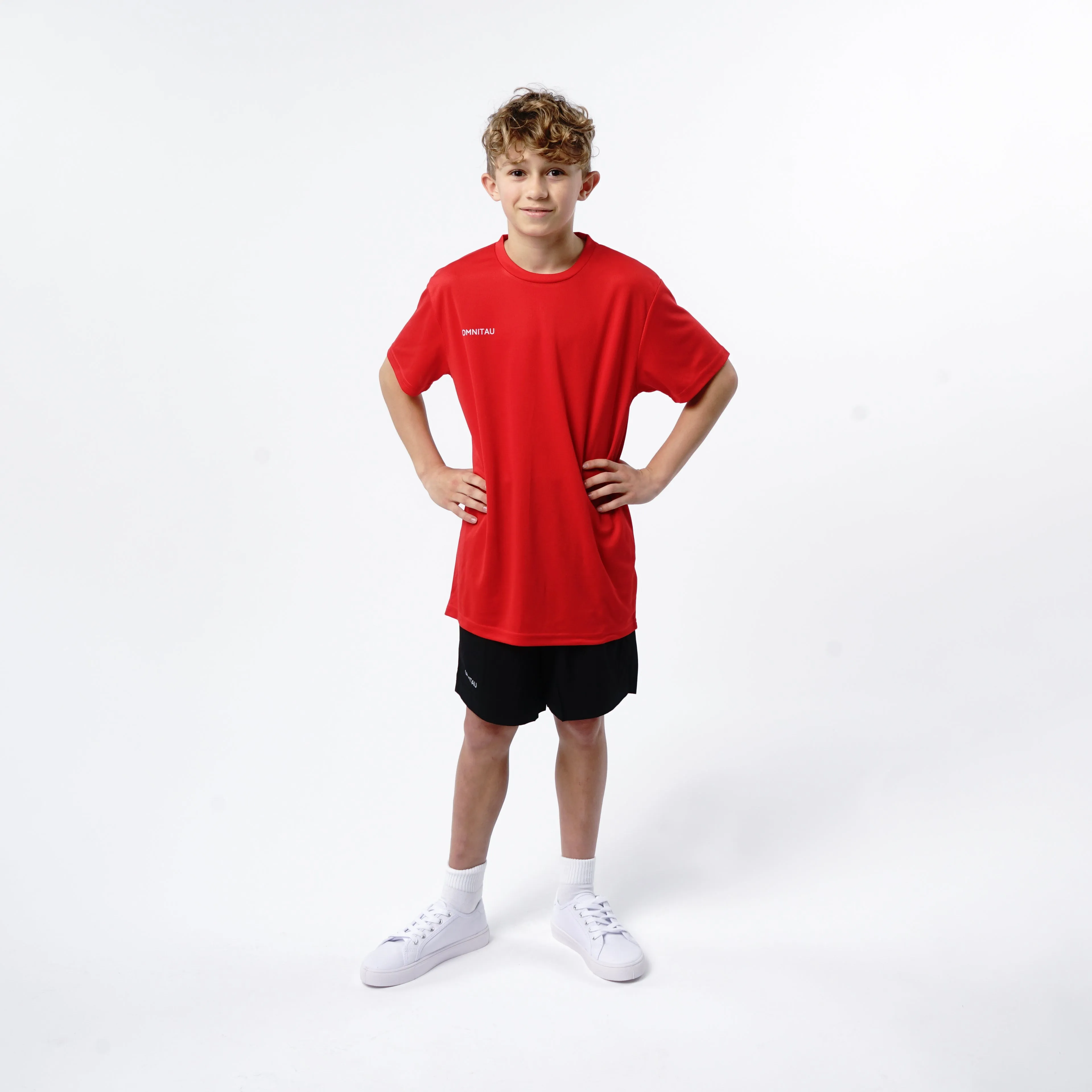 Omnitau Kid's Team Sports Breathable Technical T-Shirt - Red