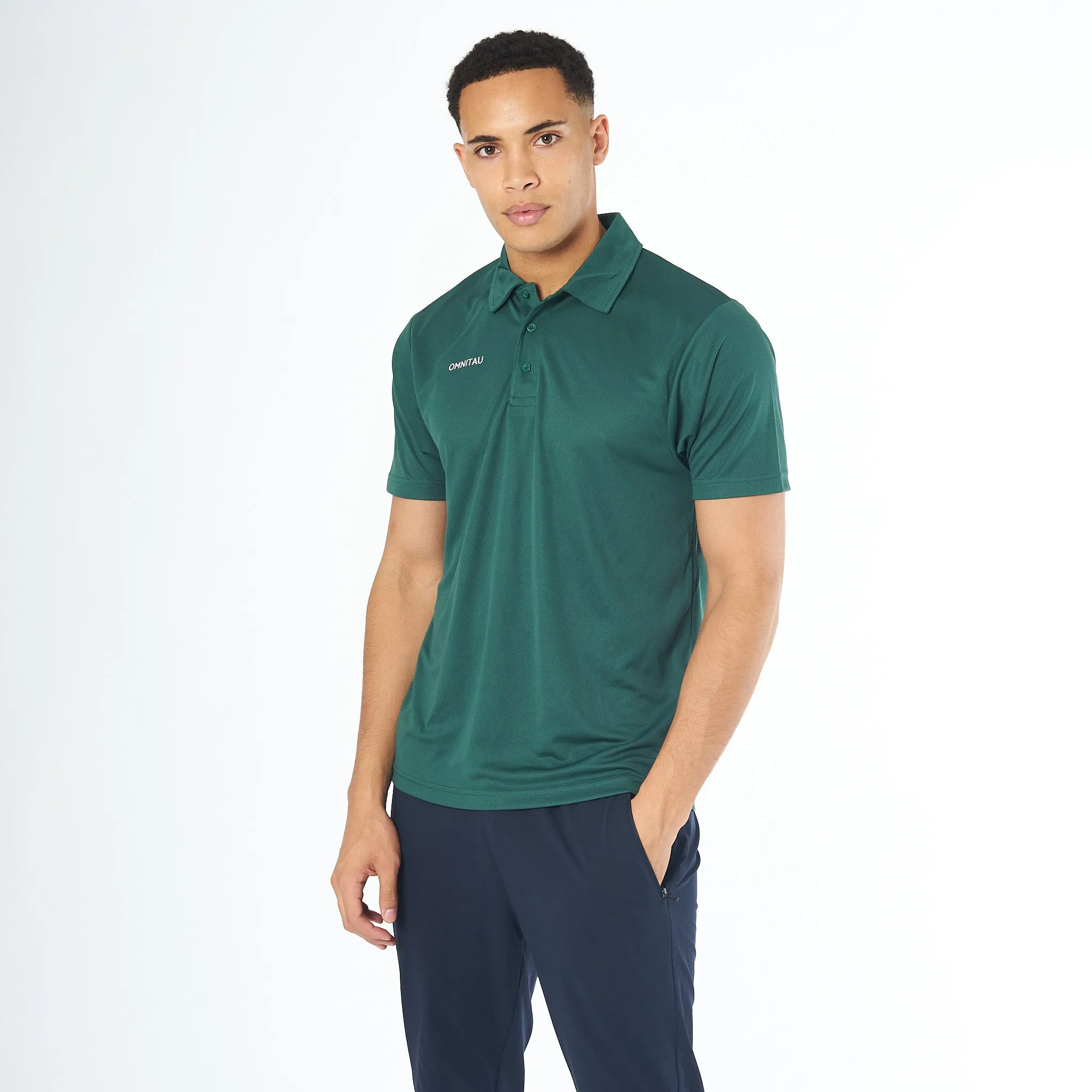 Omnitau Men's Team Sports Breathable Technical Polo - Bottle Green
