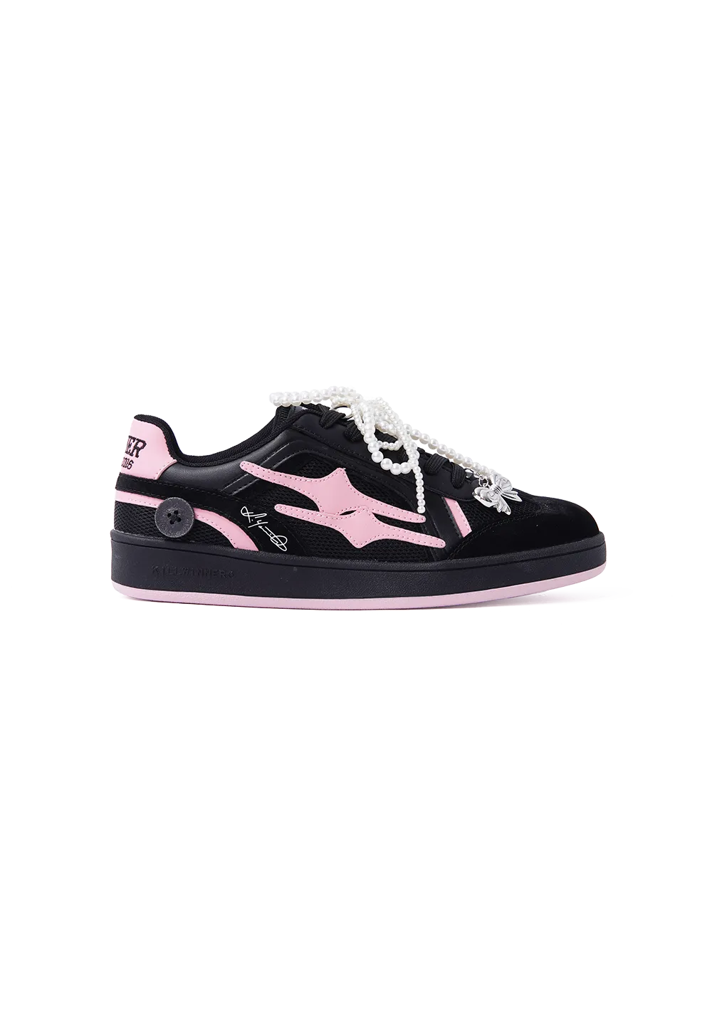 Retro Training Sneaker-Black Pink Bow