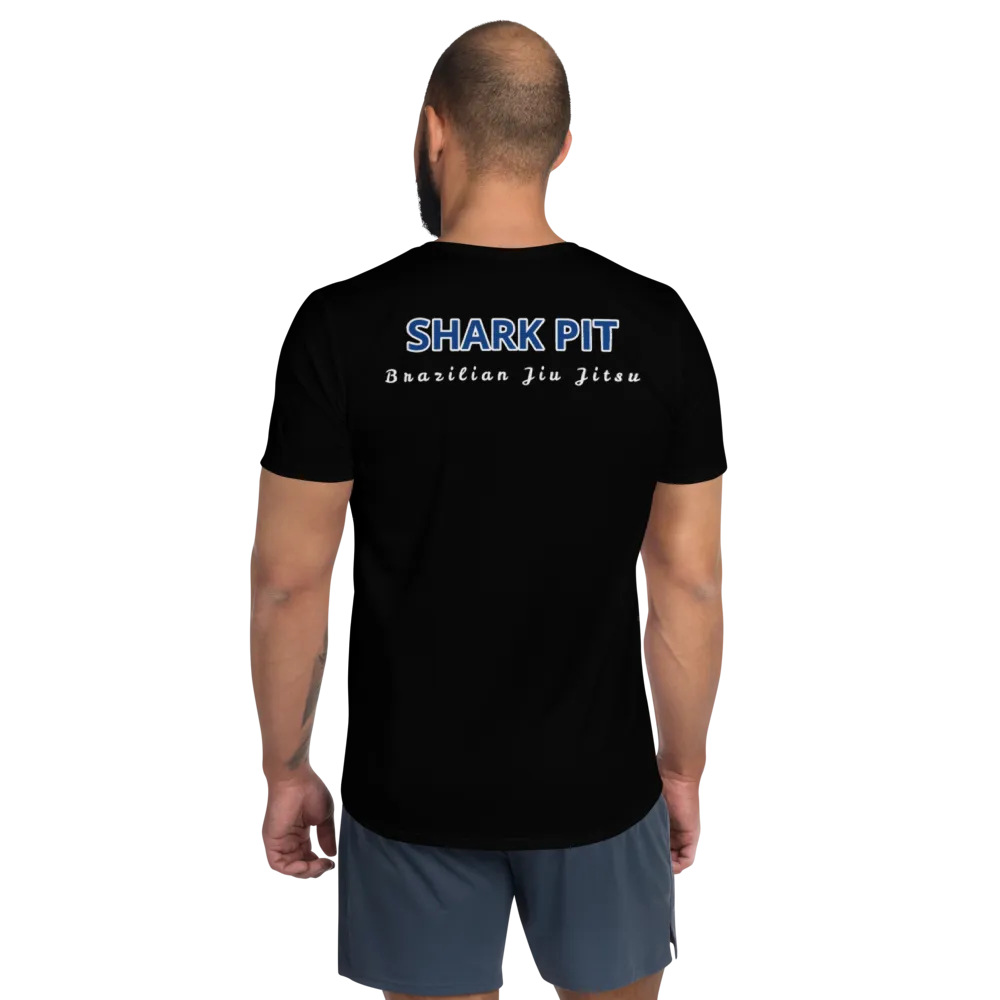Shark Pit Logo Men's Athletic T-shirt - Solid Black
