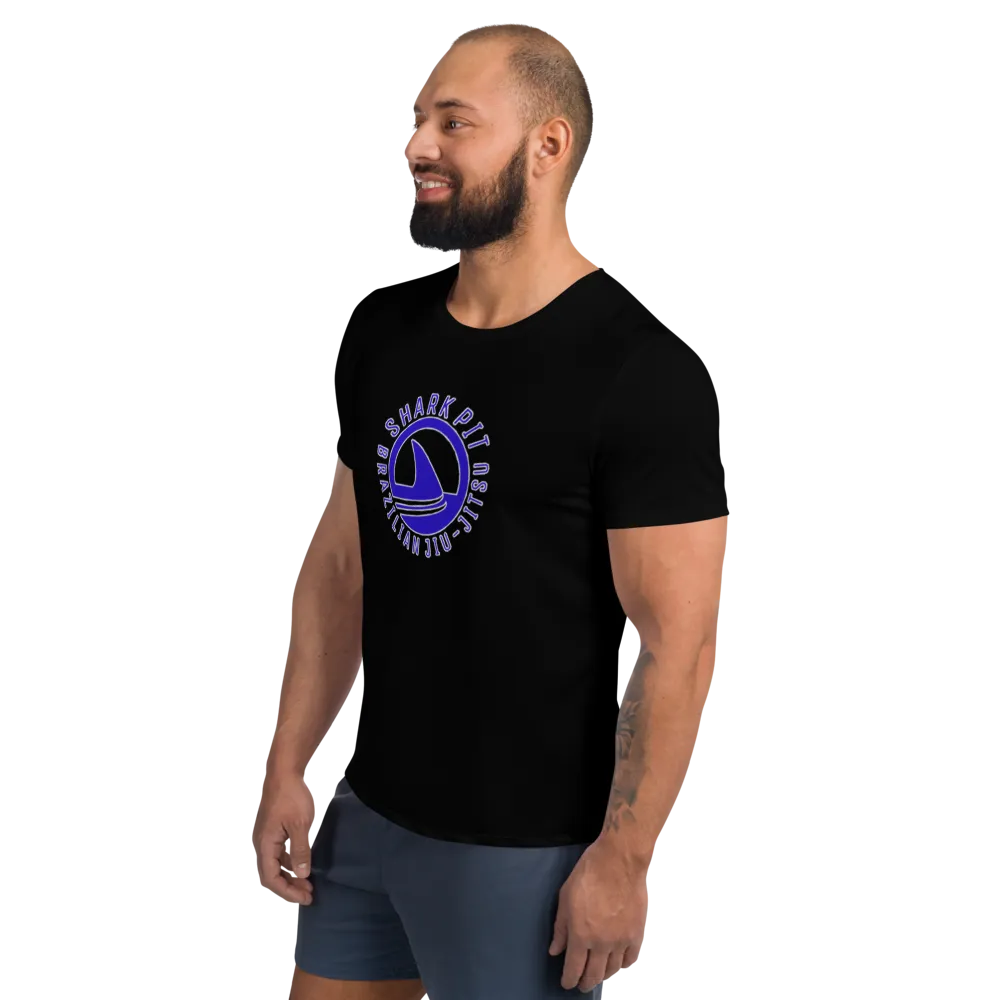 Shark Pit Logo Men's Athletic T-shirt - Solid Black