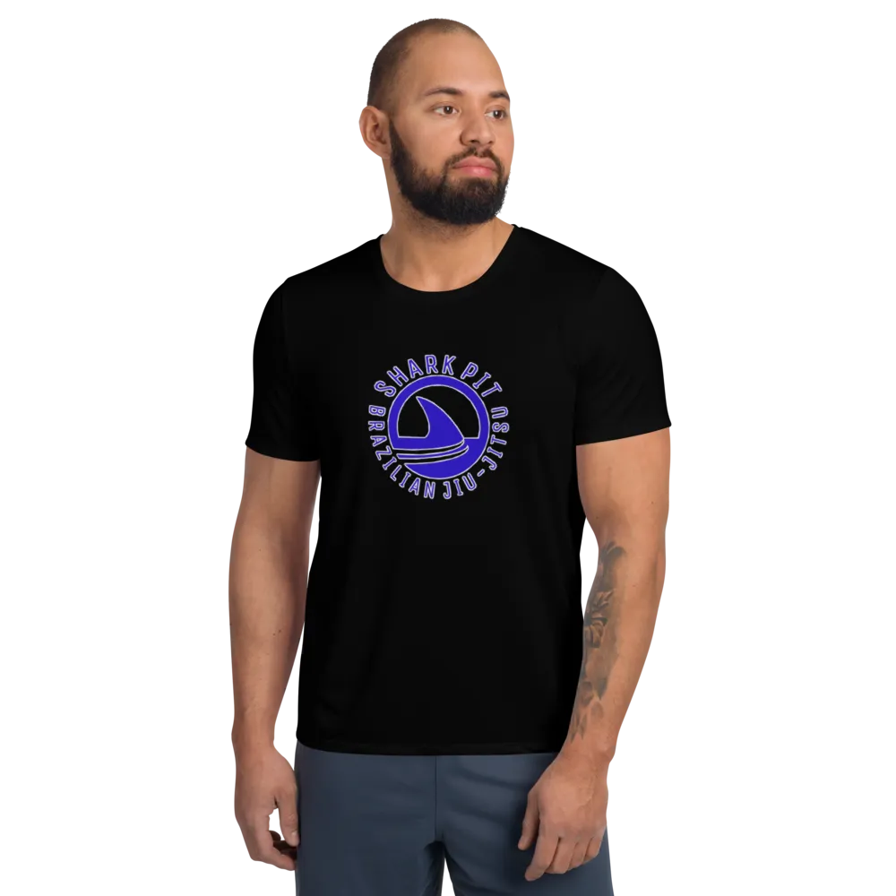 Shark Pit Logo Men's Athletic T-shirt - Solid Black