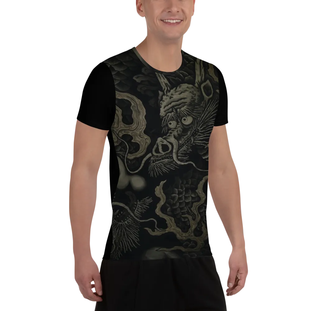 Short Sleeve Dragon Mesh Athletic T-shirt