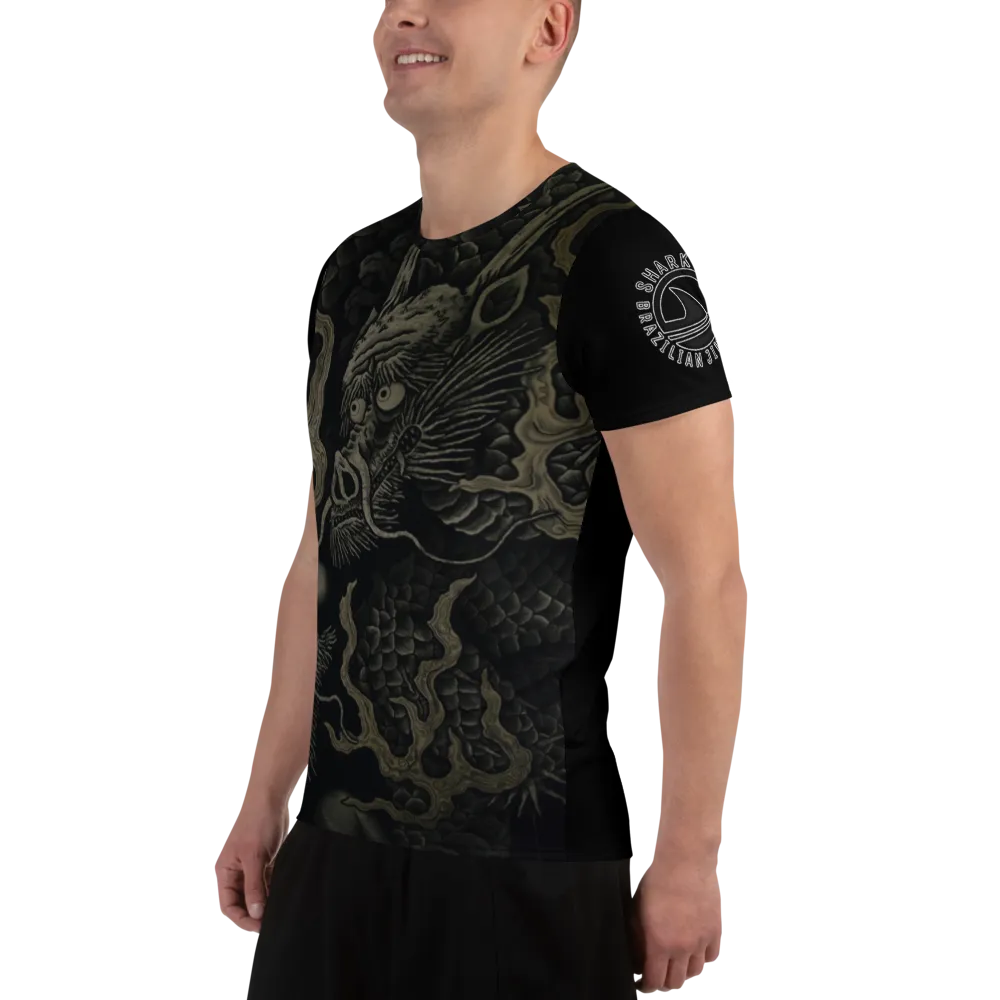 Short Sleeve Dragon Mesh Athletic T-shirt