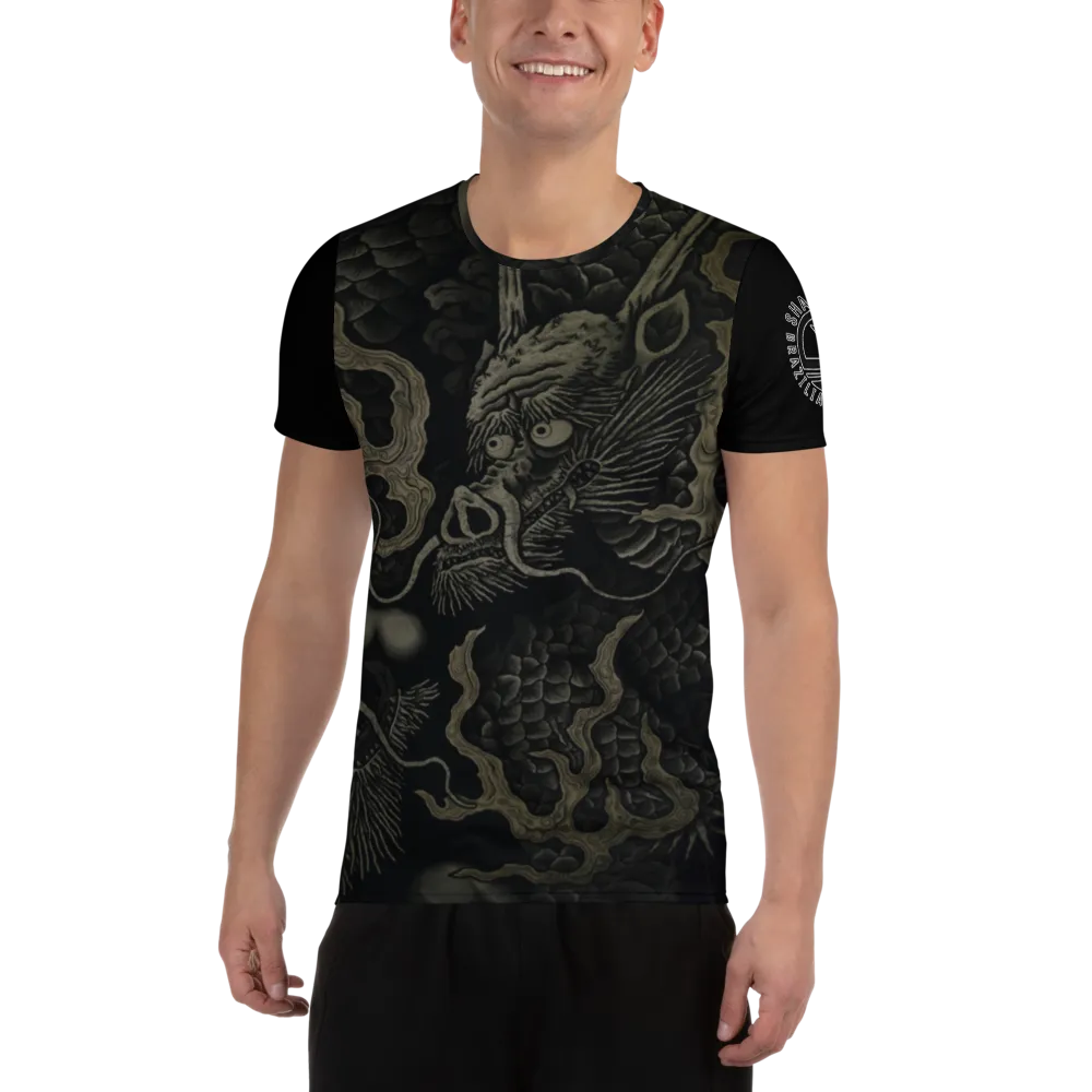 Short Sleeve Dragon Mesh Athletic T-shirt